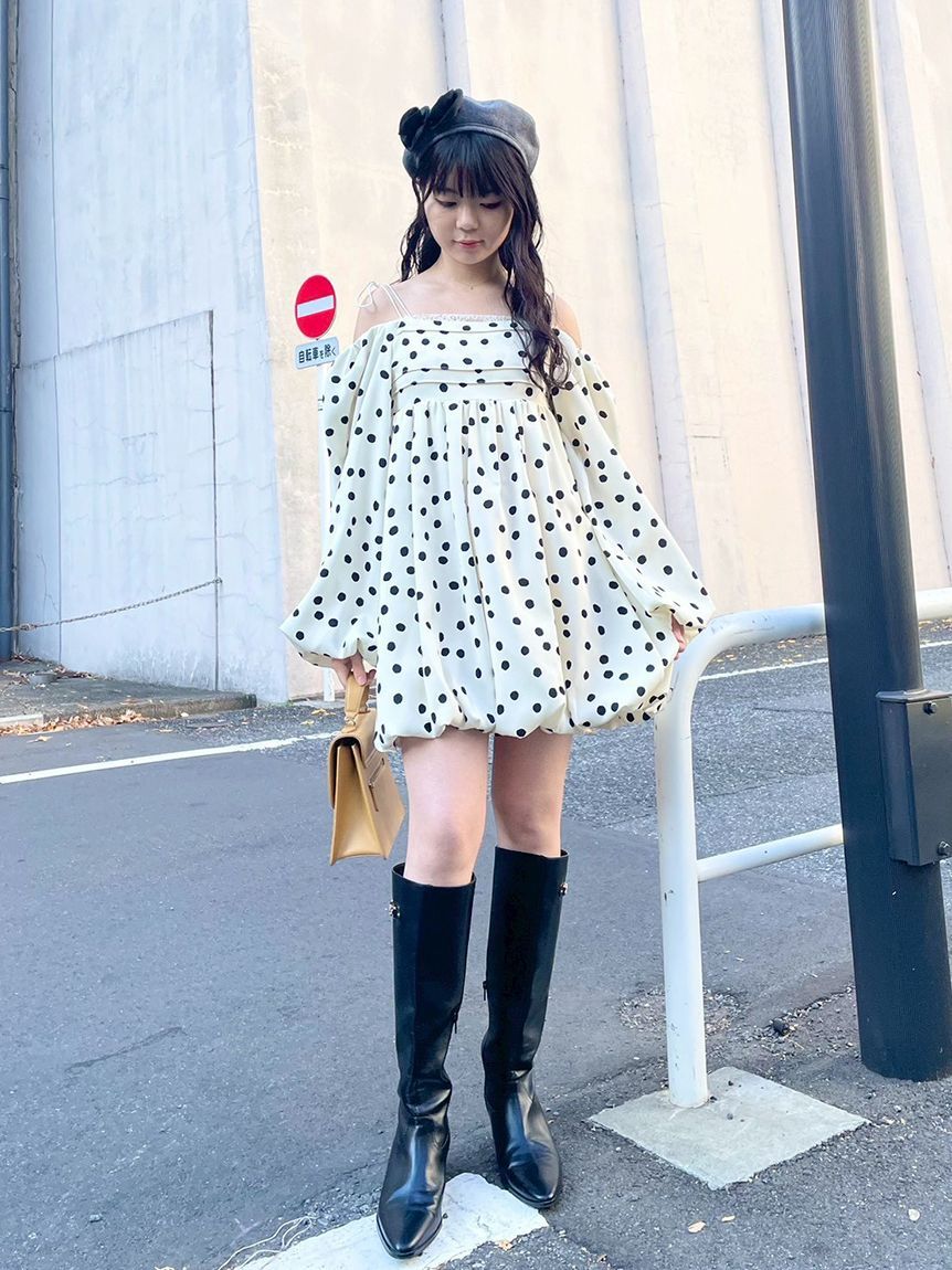 LILY BROWN「バルーンミニドレス」|ワンピース|