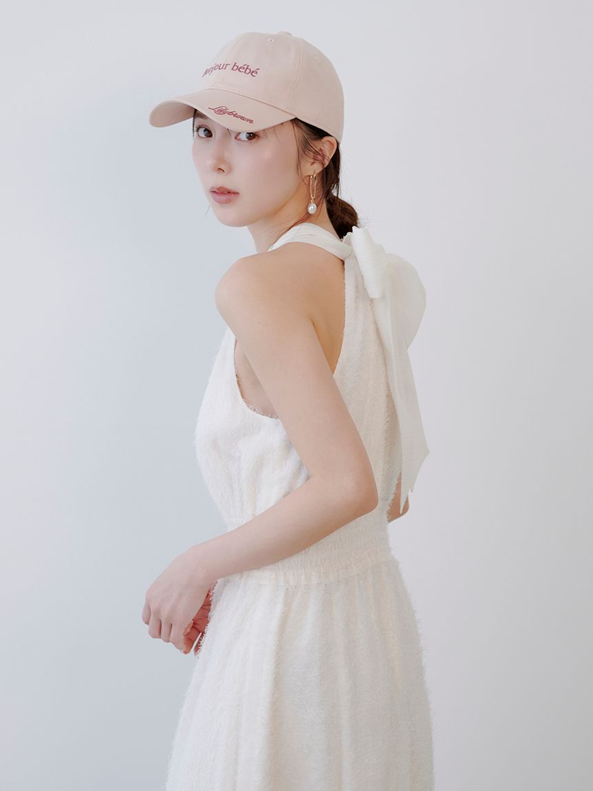 LILY BROWN「【WEB限定00サイズ】アメリカンスリーブフリンジジャガードワンピース」|ワンピース|