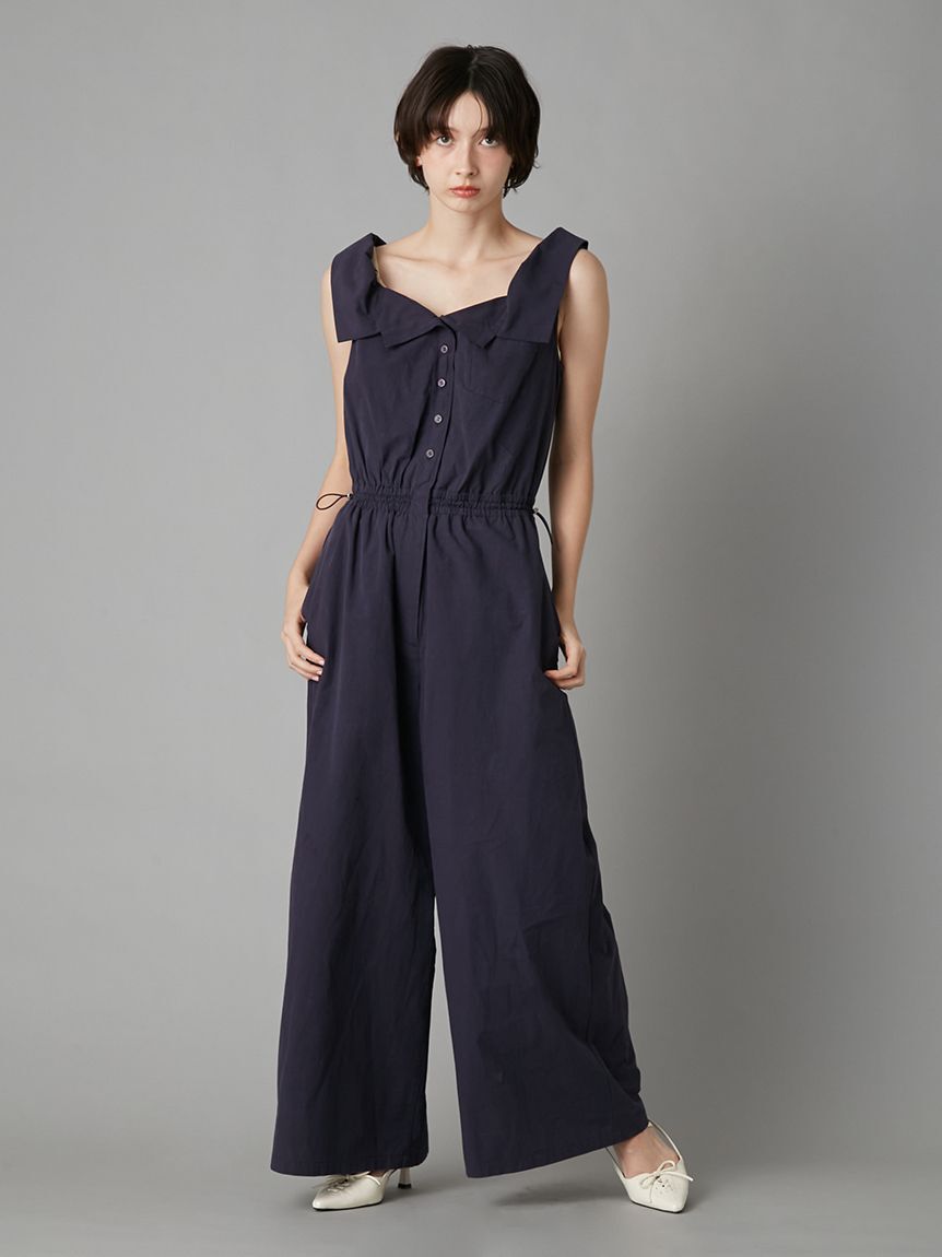 LILY BROWN「サテンキャミレイヤードオフショルコンビネゾン」|ワンピース|