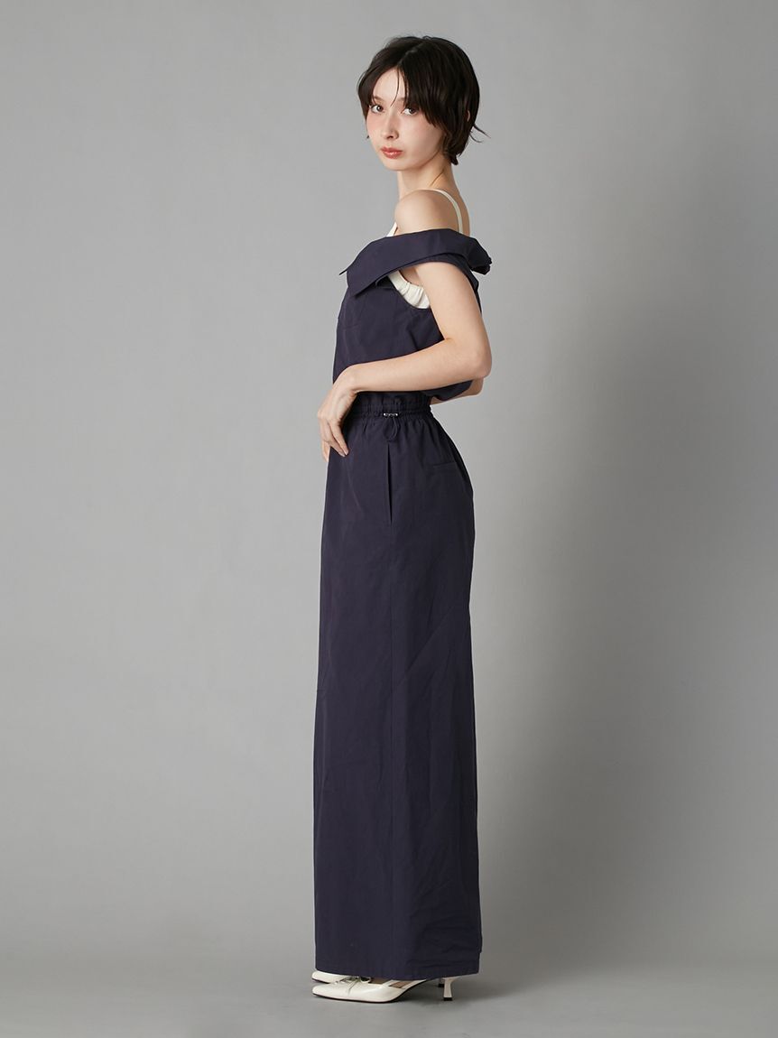 LILY BROWN「サテンキャミレイヤードオフショルコンビネゾン」|ワンピース|