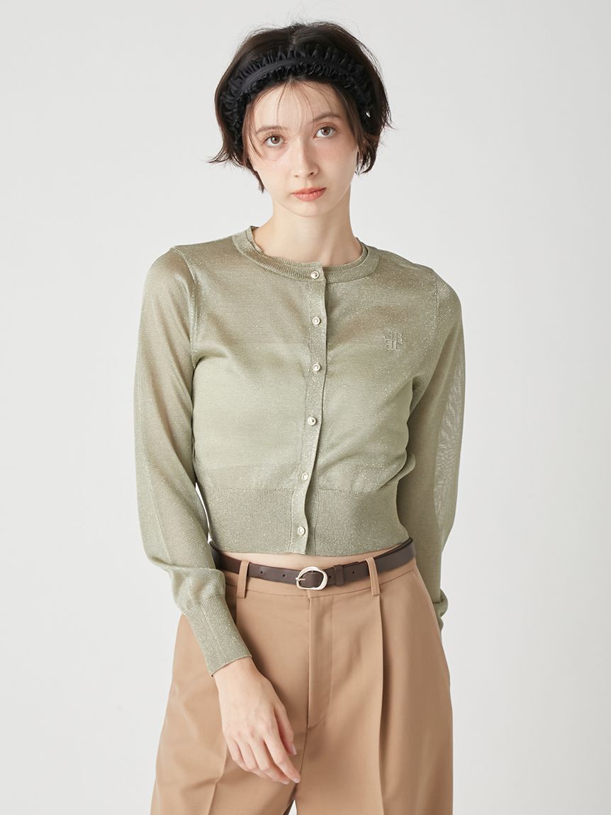 LILY BROWN「シアーニットカーディガン」|カーディガン|