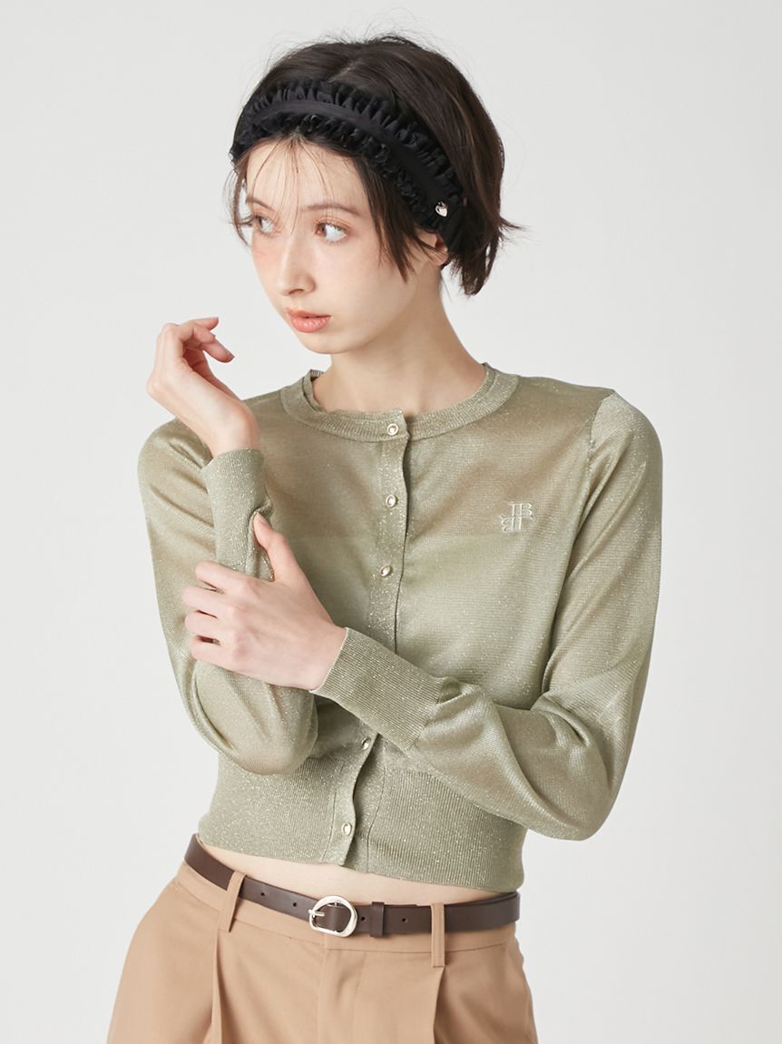 LILY BROWN「シアーニットカーディガン」|カーディガン|