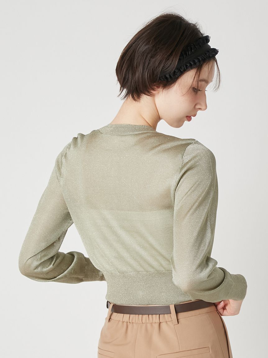 LILY BROWN「シアーニットカーディガン」|カーディガン|