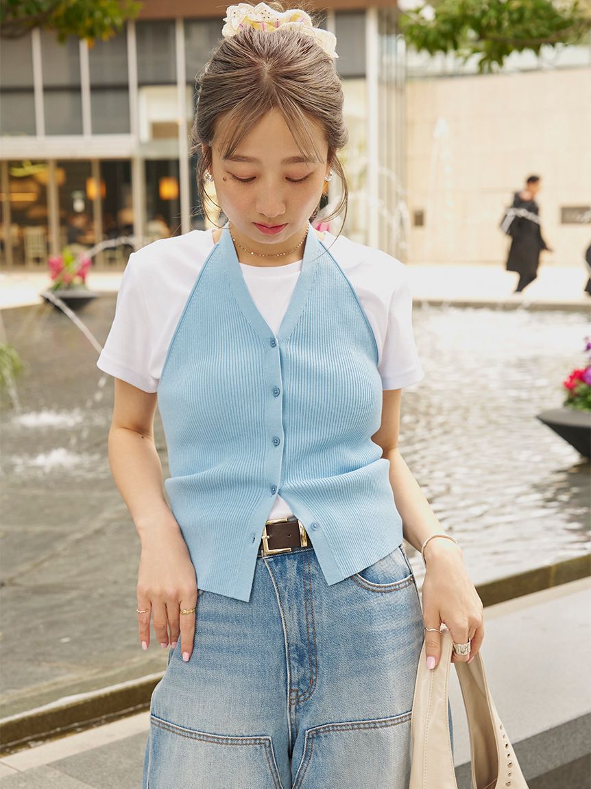 LILY BROWN Lingerie「骨格タイプ別カップインTシャツ【ウェーブ】（接触冷感）」|Tシャツ・カットソー|