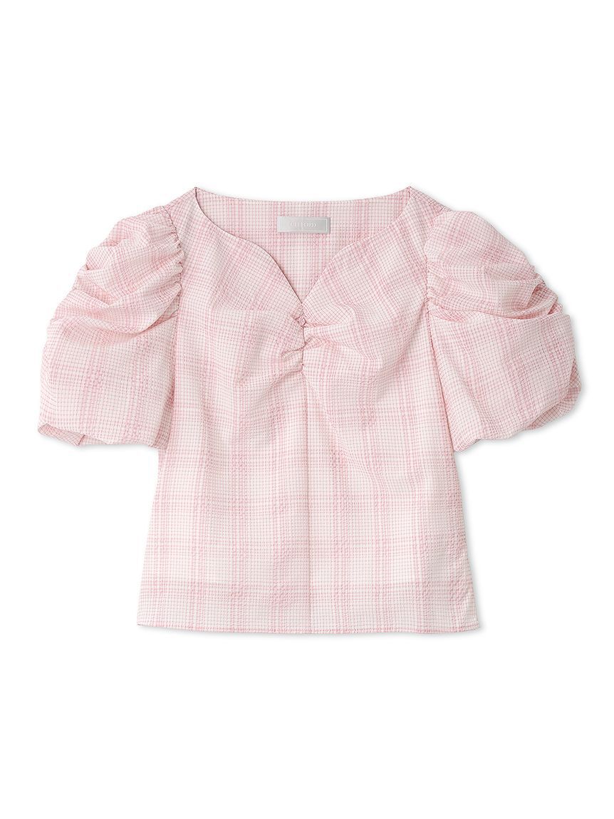 CELFORD「【洗える】シアーチェックパフスリーブブラウス」|シャツ・ブラウス|LPNK