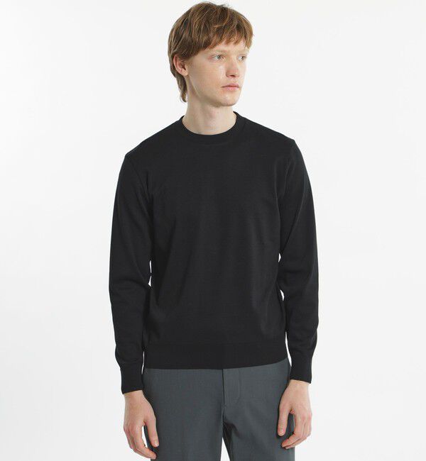 MACKINTOSH PHILOSOPHY「18Gコットン天竺 クルーネックロンT」|ニット・セーター|ブラック