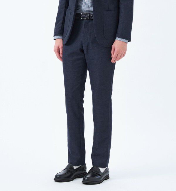 MACKINTOSH PHILOSOPHY「テーラードジャージーパンツ 杢カラミストレッチ」|スラックス|ネイビー