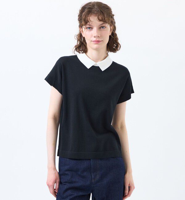 MACKINTOSH PHILOSOPHY「【Bicolor Knit Polo】」|ニット・セーター|ブラック