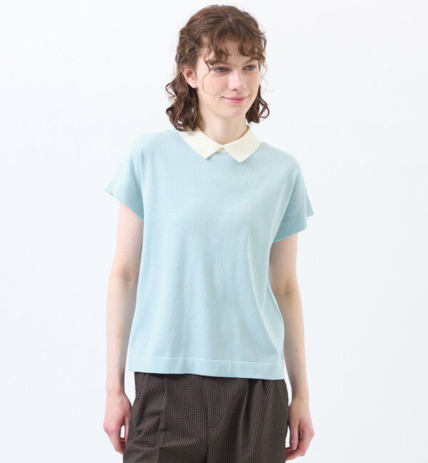 MACKINTOSH PHILOSOPHY「【Bicolor Knit Polo】」|ニット・セーター|ライトブルー