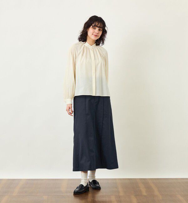 MACKINTOSH PHILOSOPHY「GREY LABEL スタンドカラーギャザーシャツ」|シャツ・ブラウス|