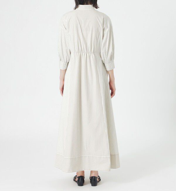  「ストライプブロックシャツワンピース」|ワンピース|
