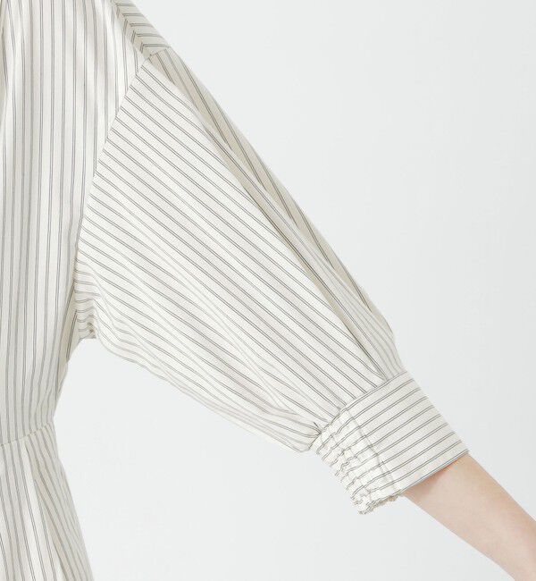  「ストライプブロックシャツワンピース」|ワンピース|