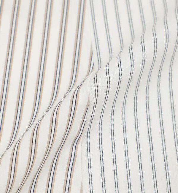  「ストライプブロックシャツワンピース」|ワンピース|