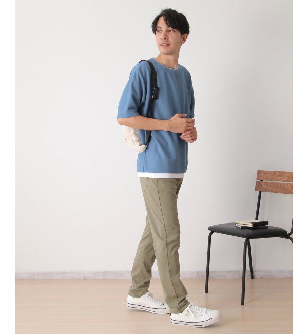 ikka「【吸水速乾】ドライ鹿の子5分袖レイヤードTシャツ」|Tシャツ・カットソー|