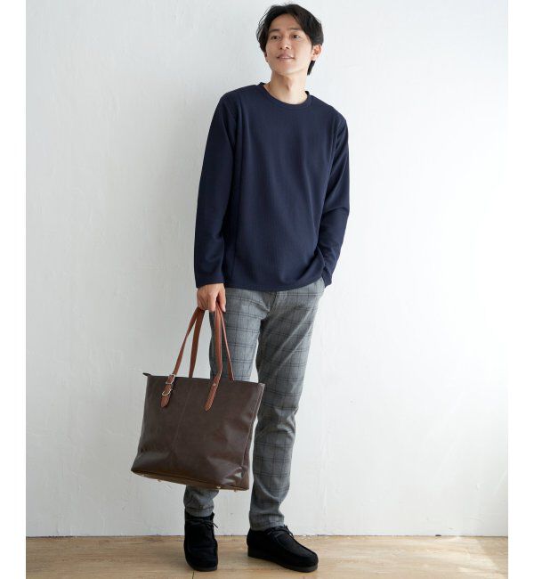 ikka「【雑誌MonoMax4月号掲載】GPレザータッチトートバッグ「小泉孝太郎さん着用モデル」」|トートバッグ|