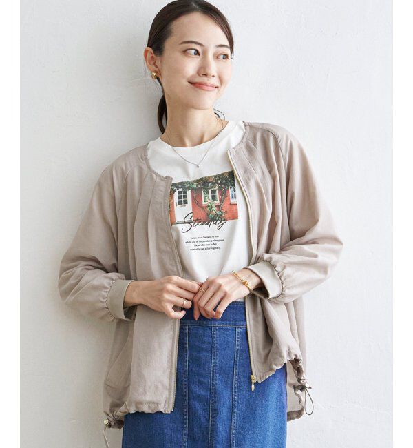 ikka「ライトブルゾン」|ブルゾン・スタジャン|ベージュ
