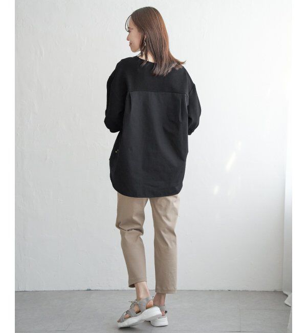 ikka「異素材切り替えサイドリボンプルオーバー」|その他|