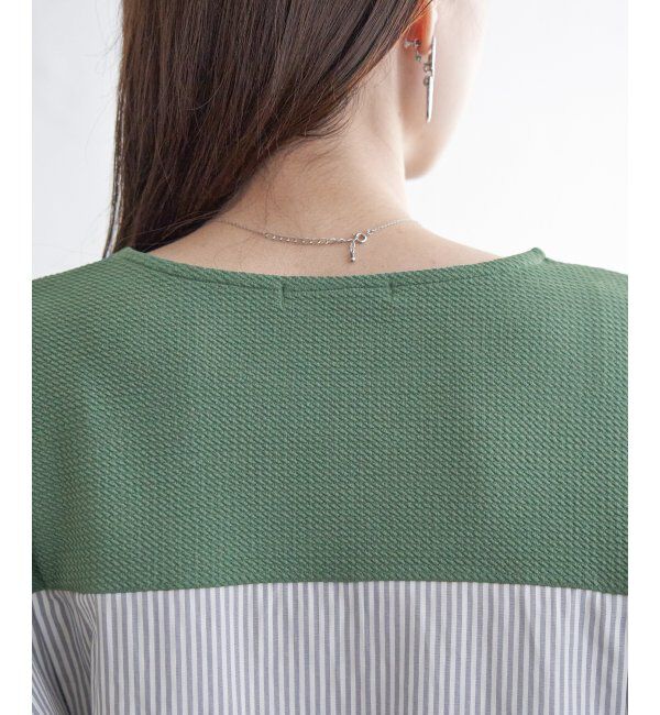 ikka「異素材切り替えサイドリボンプルオーバー」|その他|