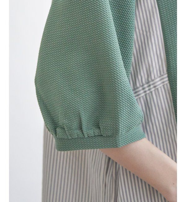 ikka「異素材切り替えサイドリボンプルオーバー」|その他|