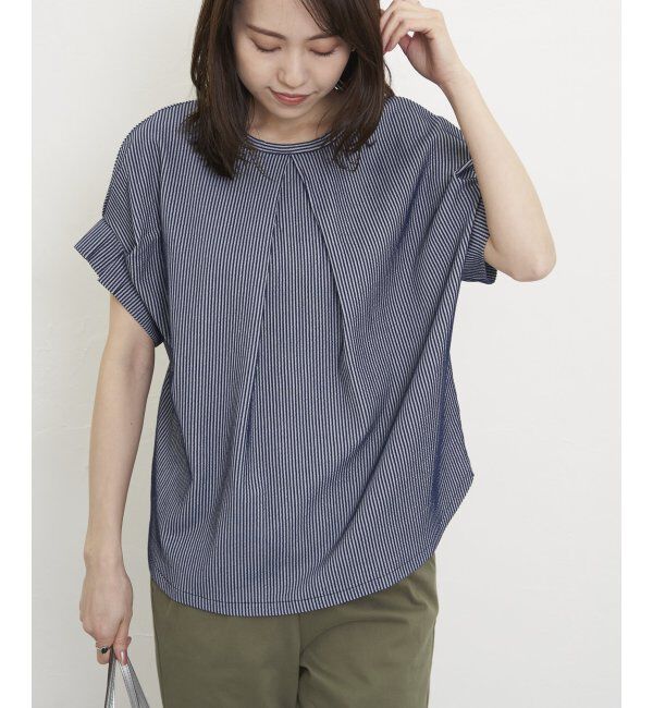 ikka「シアサッカー2WAY袖タックプルオーバー」|その他|