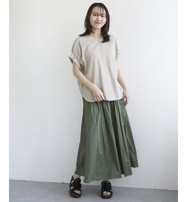 ikka「シアサッカー2WAY袖タックプルオーバー」|その他|