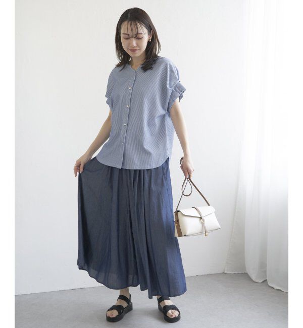 ikka「シアサッカー2WAY袖タックプルオーバー」|その他|