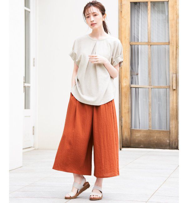 ikka「シアサッカー2WAY袖タックプルオーバー」|その他|