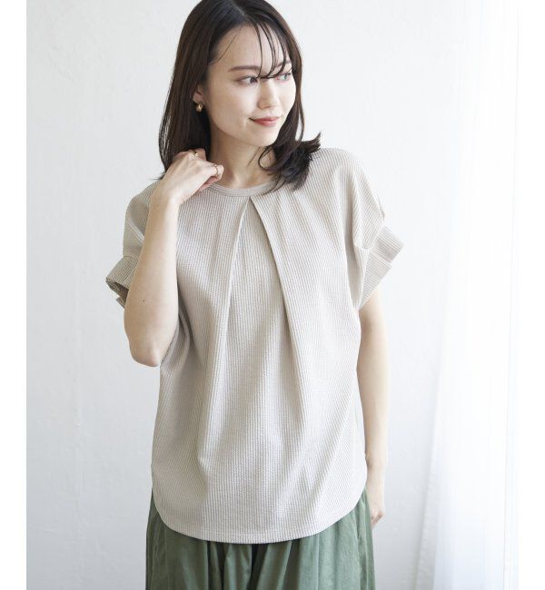 ikka「シアサッカー2WAY袖タックプルオーバー」|その他|