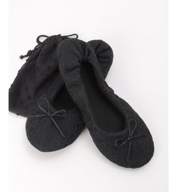 Lbc with Life「折りたたみスリッパ」|ルームシューズ|ブラック