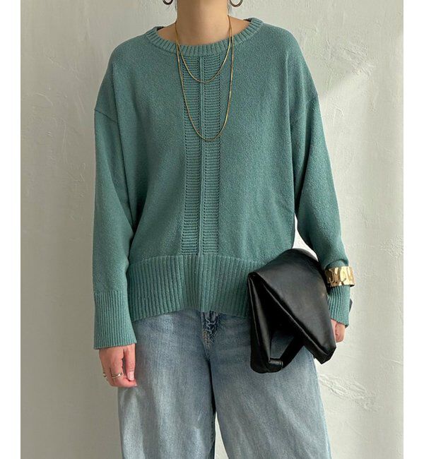 Lbc with Life「ミニブークレサイドスリットニット」|カーディガン|