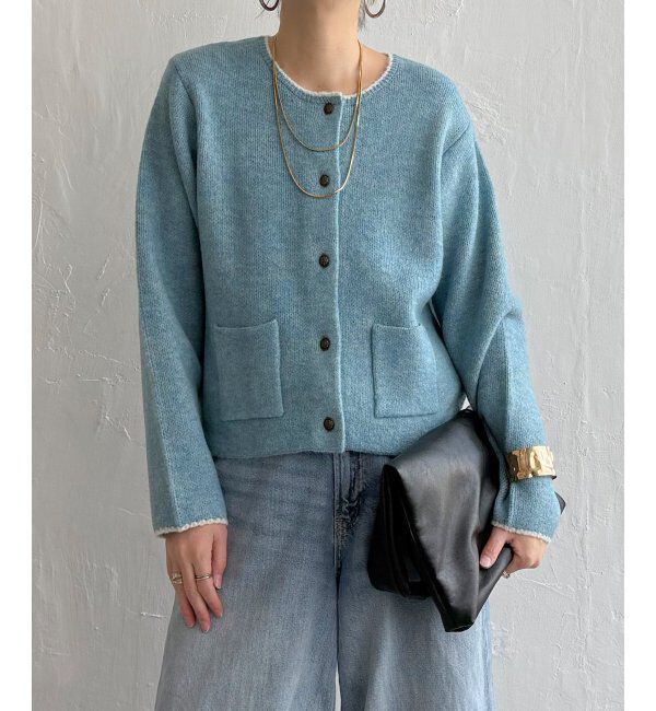 Lbc with Life「配色ポケットショートカーディガン」|カーディガン|