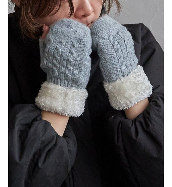 Lbc with Life「無地カフスファーニット」|手袋|