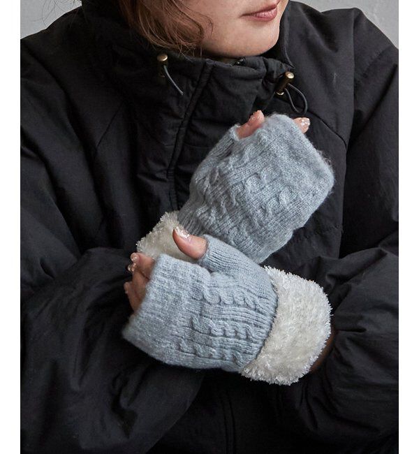 Lbc with Life「無地カフスファーニット」|手袋|