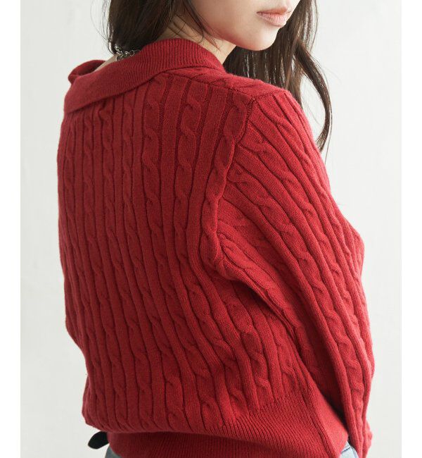 VENCE share style「BEVERLY HILLS POLO CLUB ケーブル編みポロカーデ」|カーディガン|