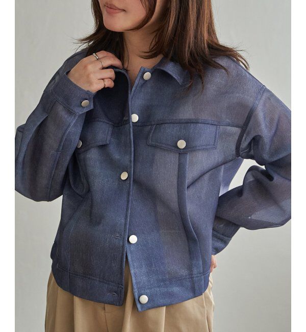 VENCE share style「シアーダンボールデニムプリントGジャン」|ブルゾン・スタジャン|