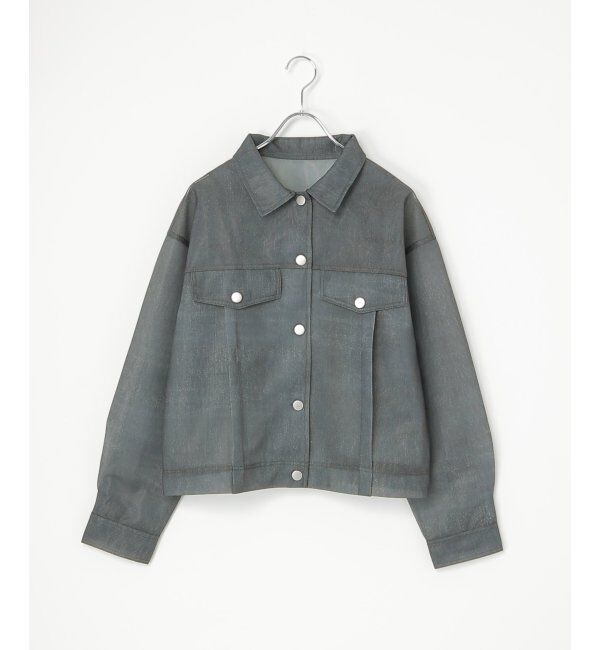 VENCE share style「シアーダンボールデニムプリントGジャン」|ブルゾン・スタジャン|