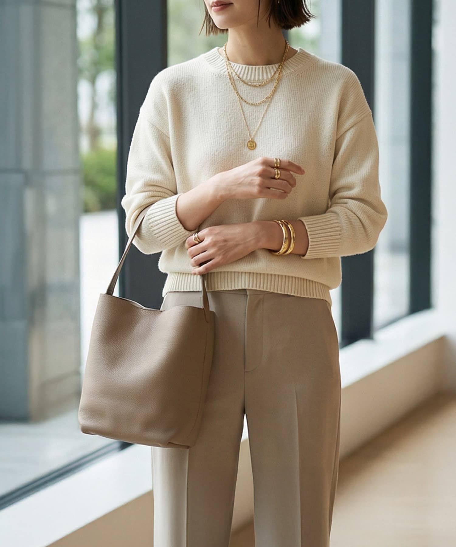 STYLE DELI「【DELI by】ミニマルバケットリアルレザーバッグ（レギュラー）」|トートバッグ|