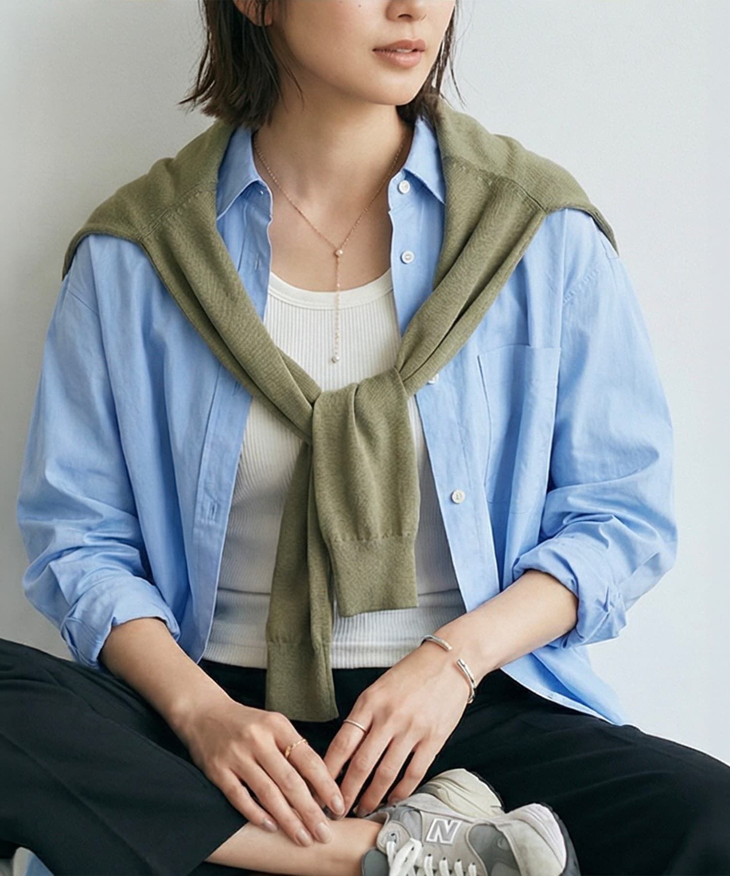 STYLE DELI「【DELI by】ロングチェーンパールYラインネックレス」|ネックレス|