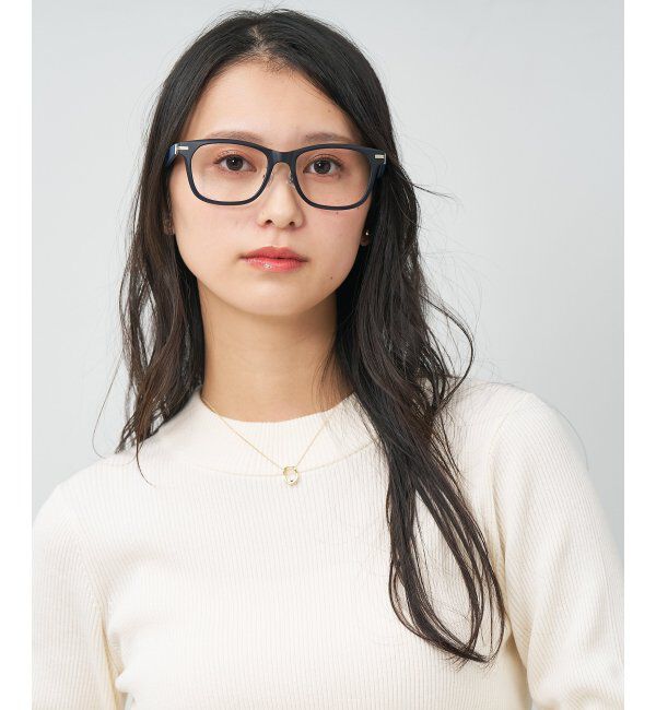  「ウェリントン型 メガネ | レザー調 ラバーテンプル 眼鏡 伊達メガネ 度付き CLASSIC レンズ交換券付」|メガネ|