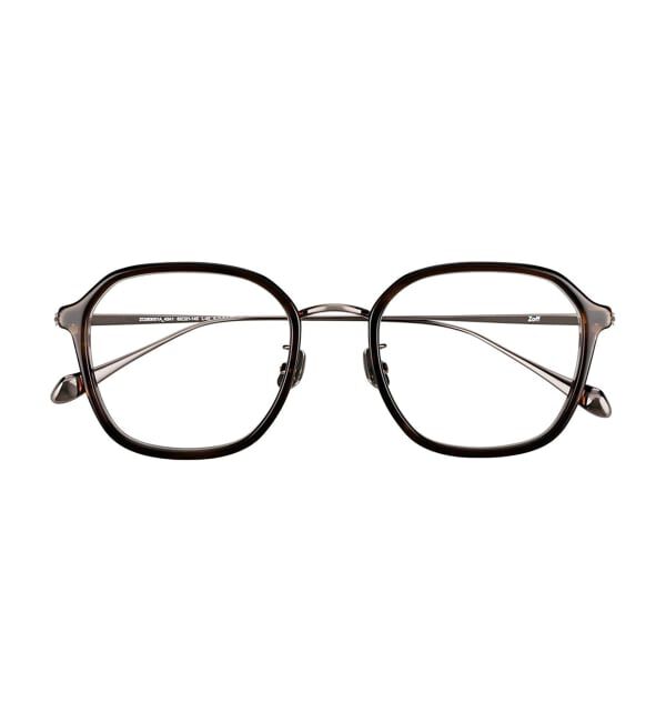  「ウェリントン型 メガネ | チタン 高級感  度あり 度なし メンズTITANIUM (ビジネス) レンズ交換券付」|メガネ|薄ブラウン1