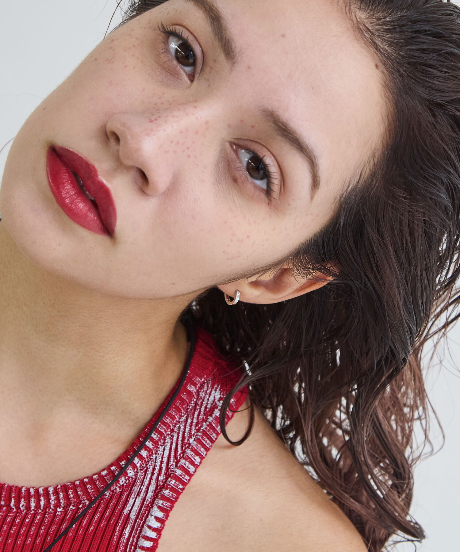 JUPITER「【シリーズ累計販売 2000点突破！】【K10】ストレートフープピアス/片耳/ ユニセックス/シルバー」|ピアス|