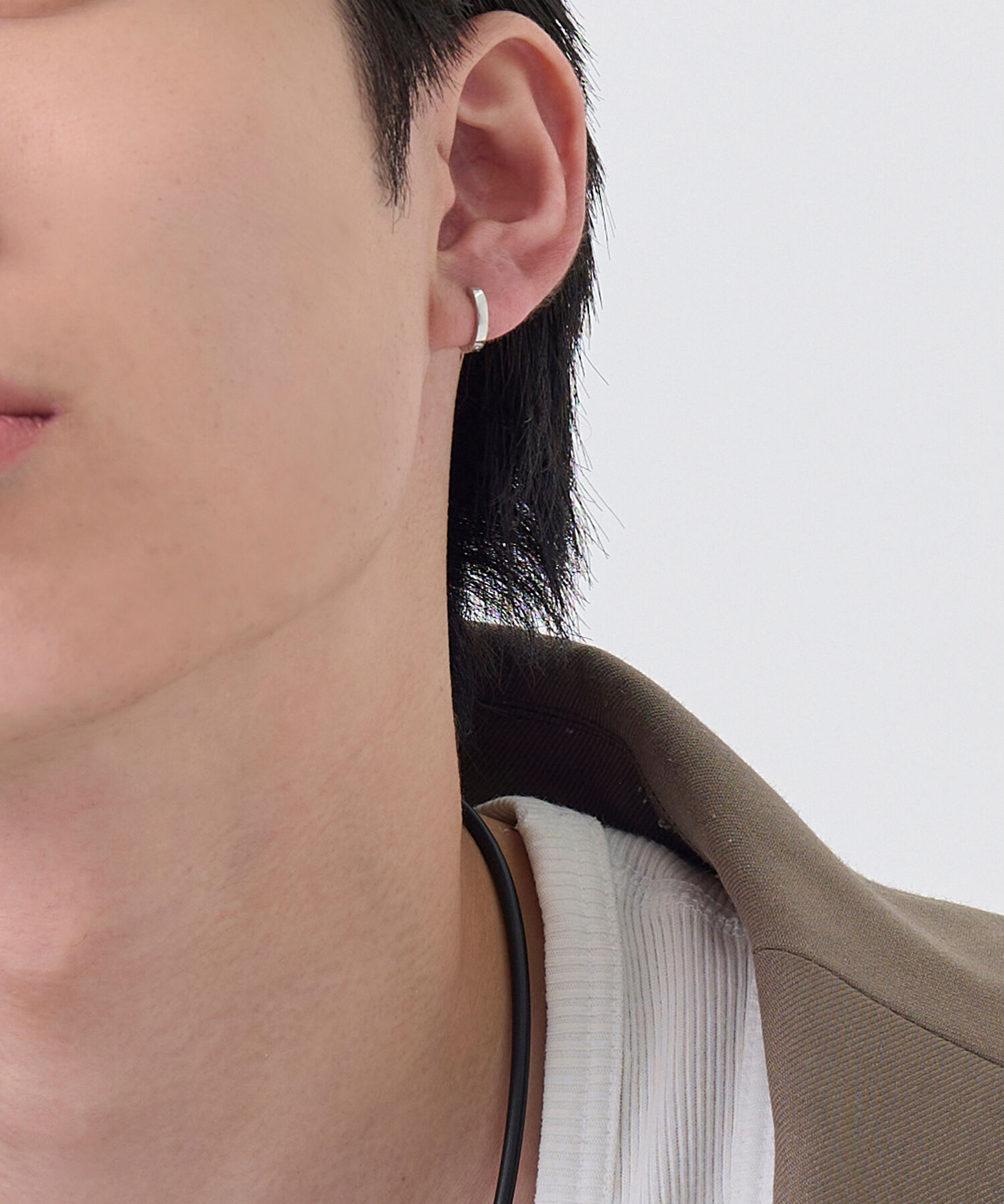 JUPITER「【シリーズ累計販売 2000点突破！】【K10】ストレートフープピアス/片耳/ ユニセックス/シルバー」|ピアス|