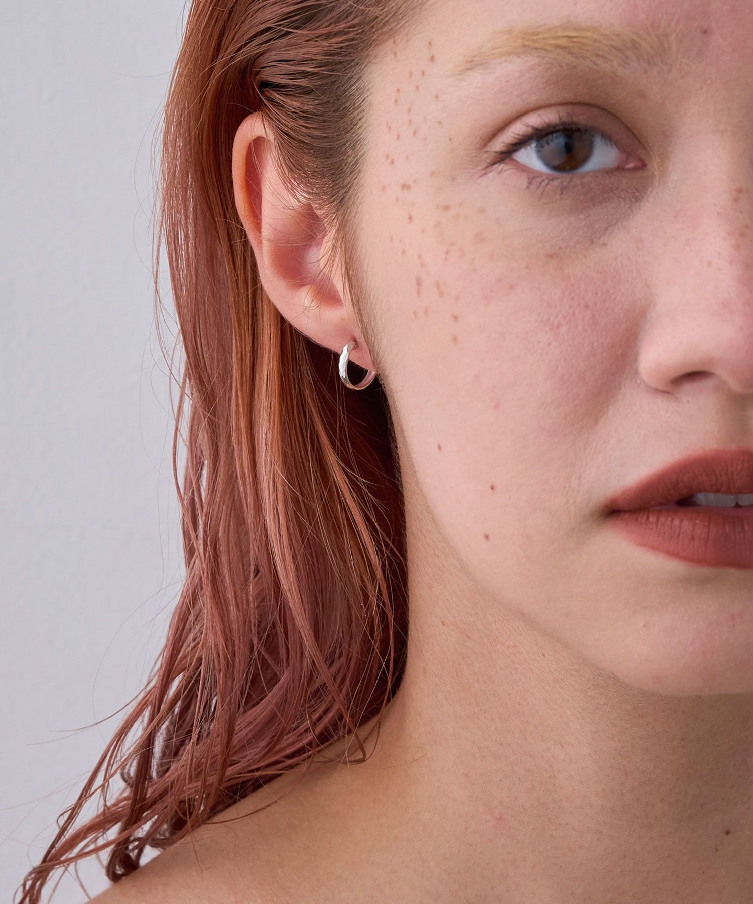 JUPITER「【K10】ダイヤモンドカットフープピアス シルバー」|ピアス|