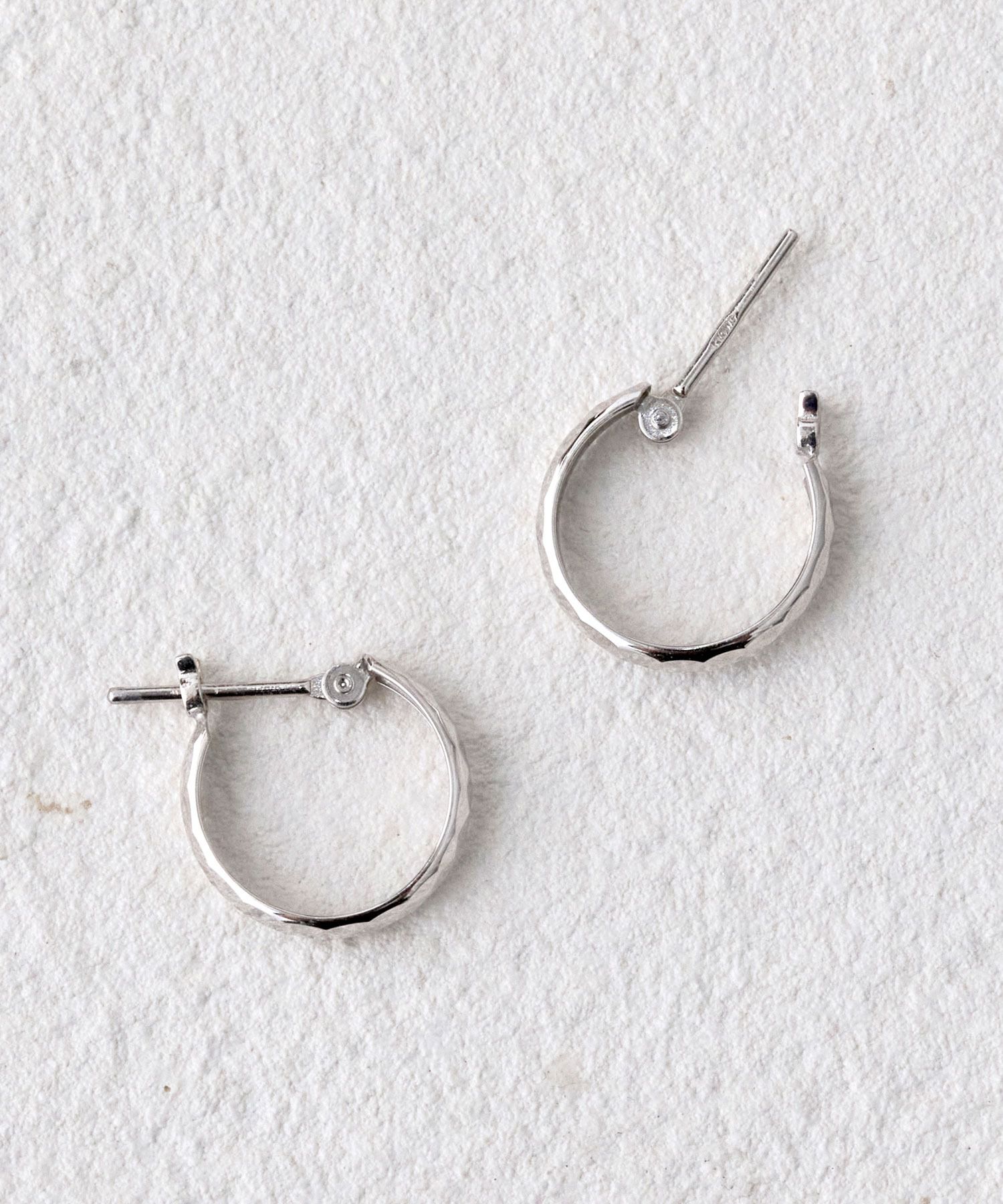 JUPITER「【K10】ダイヤモンドカットフープピアス シルバー」|ピアス|