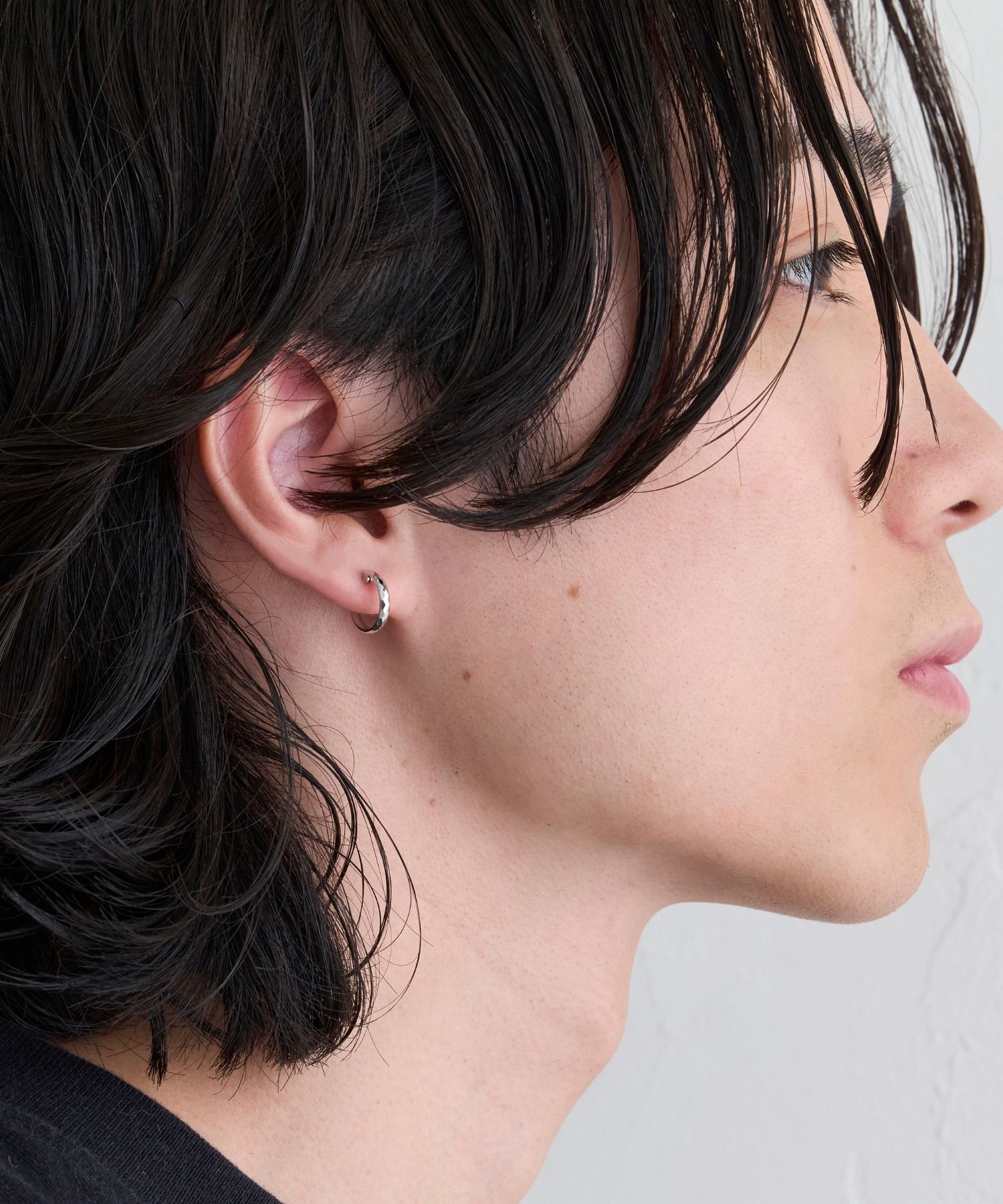 JUPITER「【K10】ダイヤモンドカットフープピアス シルバー」|ピアス|