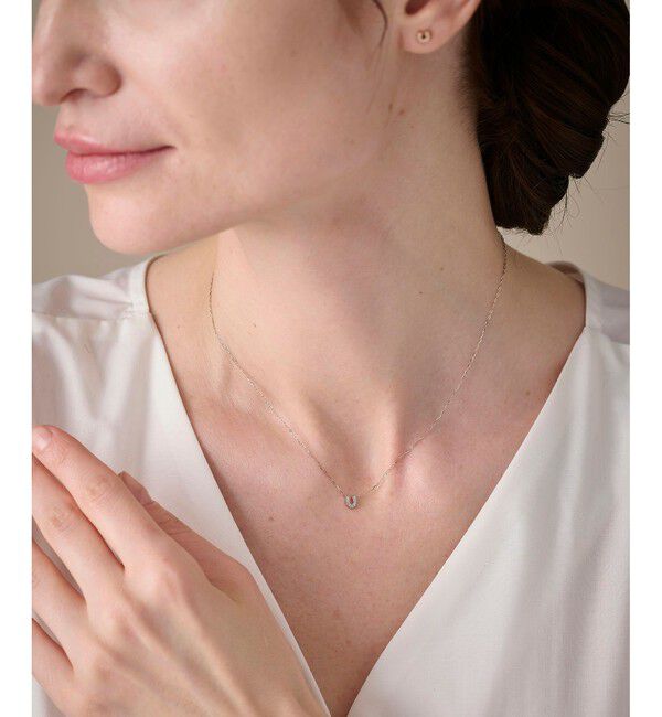 ete「K10MPG ダイヤモンド ホースシュー ネックレス」|ネックレス|