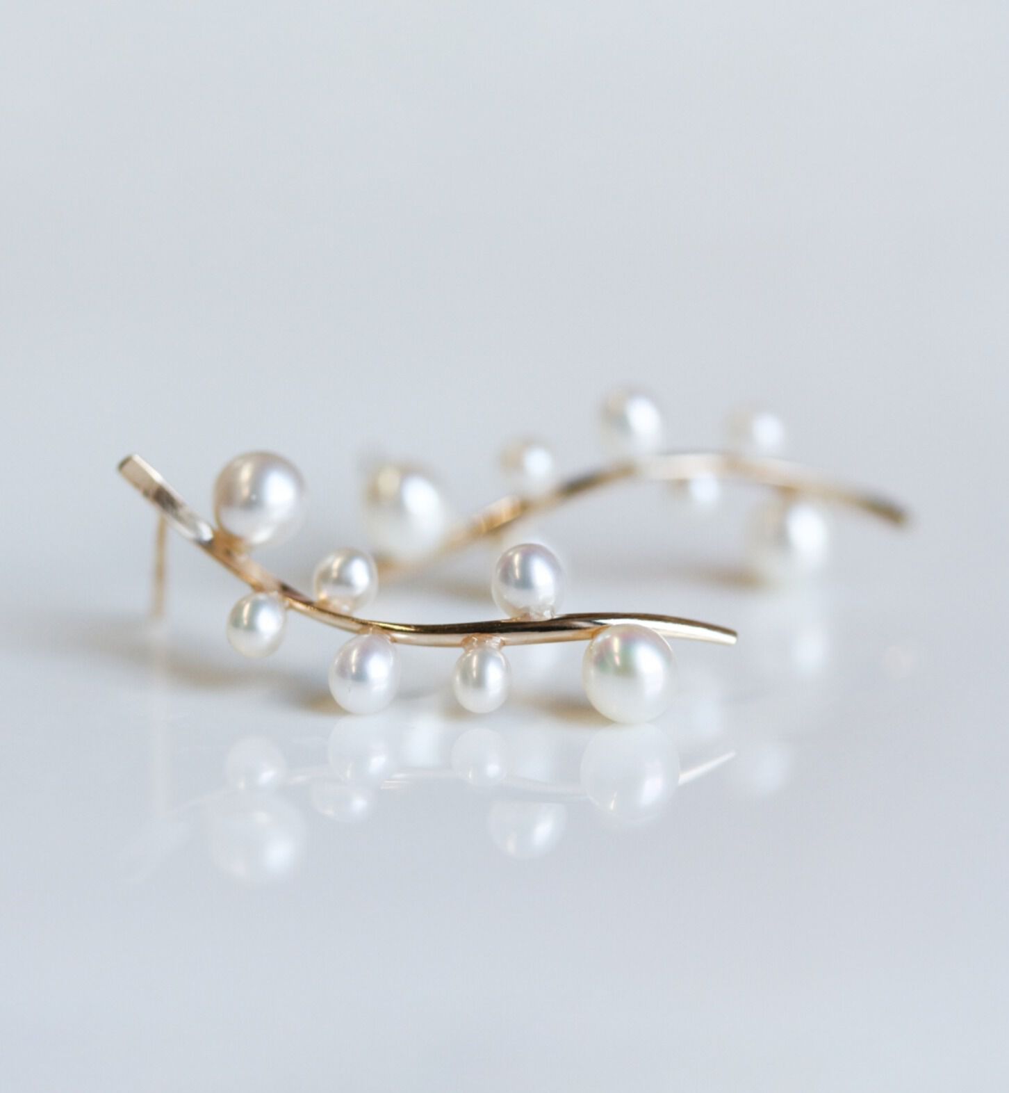  「パール リリー ピアス| K10YG」|ピアス|