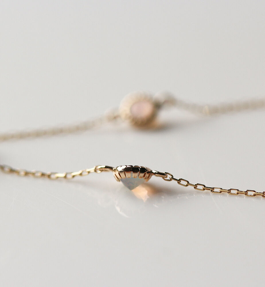  「オパール ステーション ネックレス | K10YG」|ネックレス|