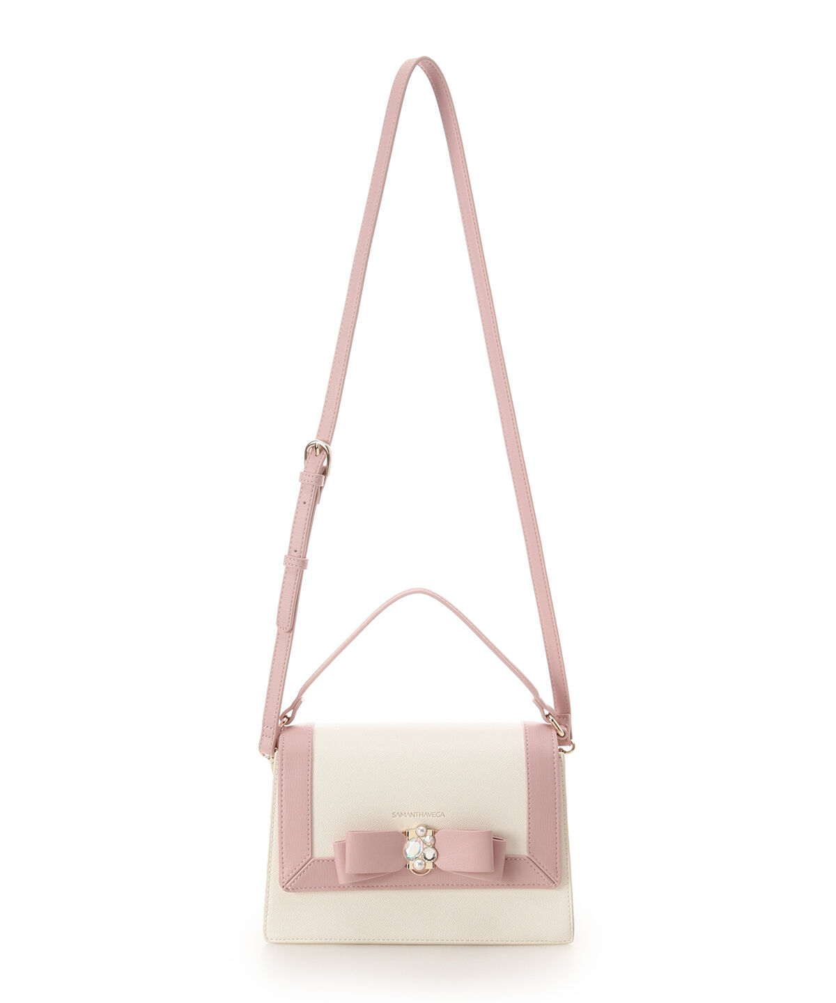 Samantha Vega「バイカラージュエルリボンショルダーバッグ」|ショルダー・メッセンジャー|