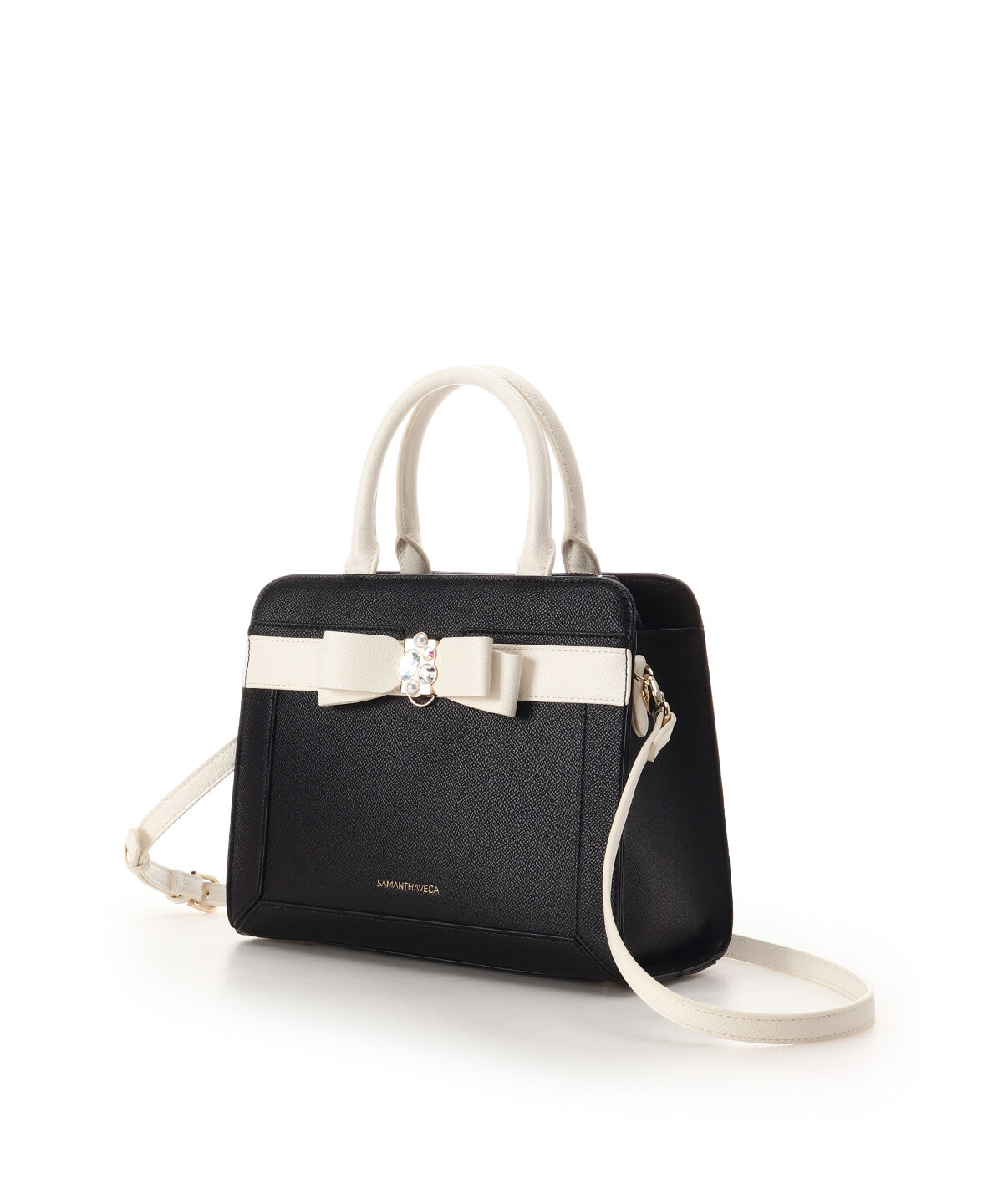Samantha Vega「バイカラージュエルリボンハンドバッグ」|ハンドバッグ|